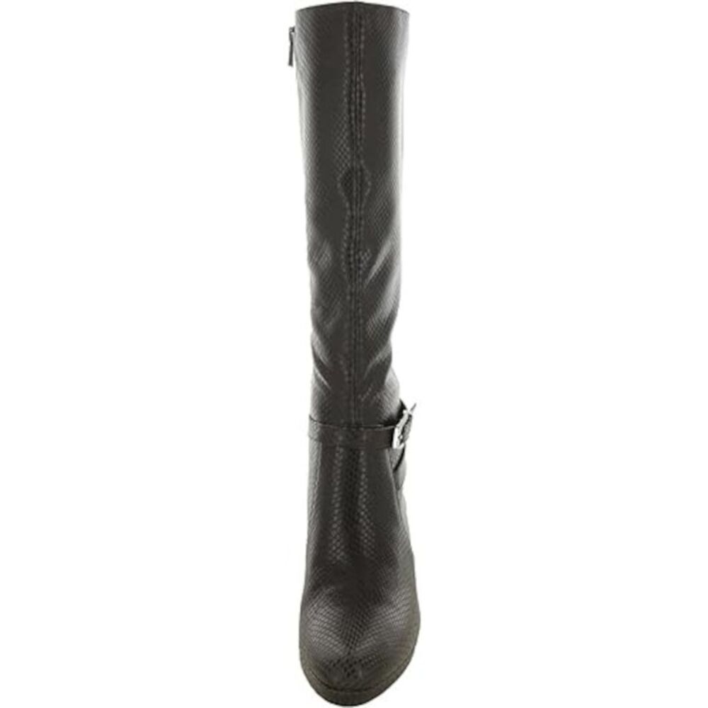 NATURALIZER Womens Brown Snakeskin Taelynn Toe Stiletto Leather Boots 9.5 M - Picture 2 of 3